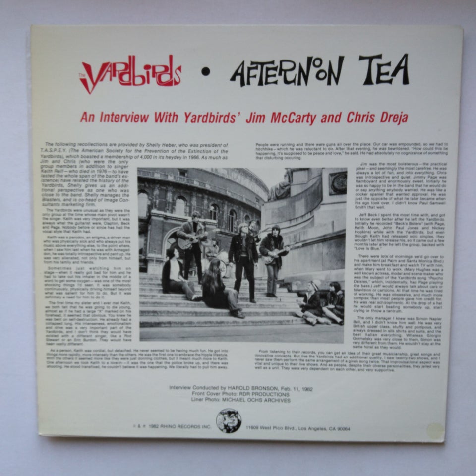 LP, Yardbirds PICT DISC, Afternoon tea