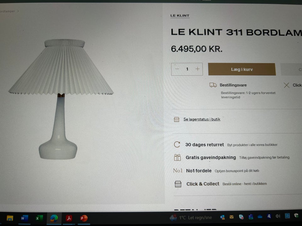 Le Klint, Model 311, bordlampe