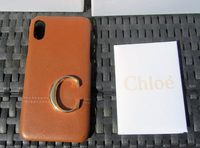 Cover, t. iPhone, XS, Chloè logo læder cover, ægte, i pæn stand, købt i Chloe butik i London for 2.0