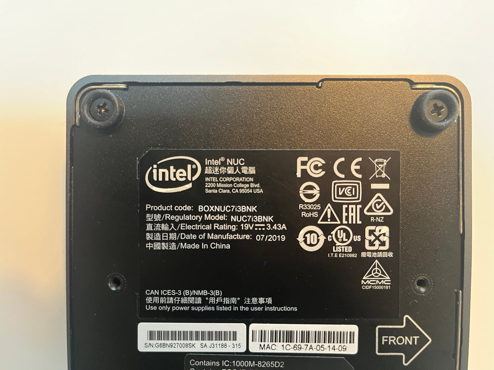 Intel, boxnuc7i3bnk, 2.9 Ghz