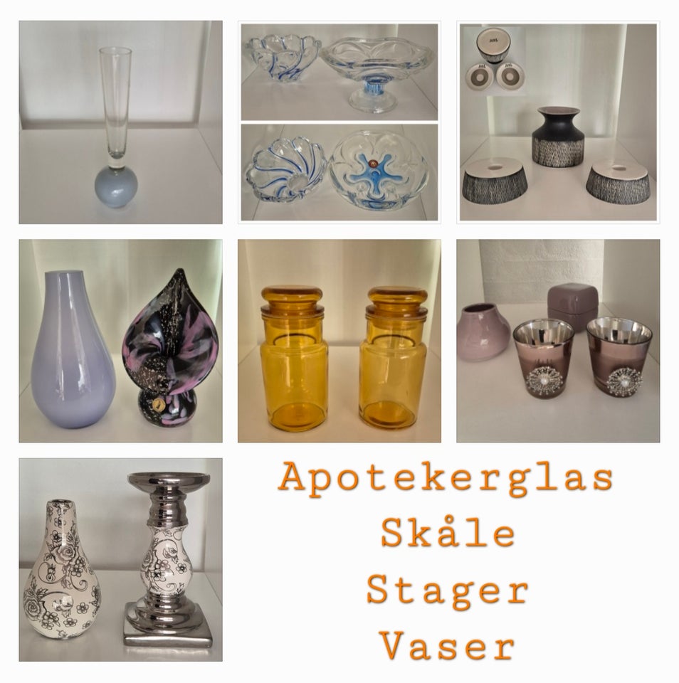 Apotekerglas Skåle Stager Vaser, Just Kähler Waltherglas