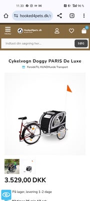 Cykelvogn Doggy PARIS De Luxe, Doggy Paris de luxe, Smart cykelvogn til dig og din hund. Funktionel,