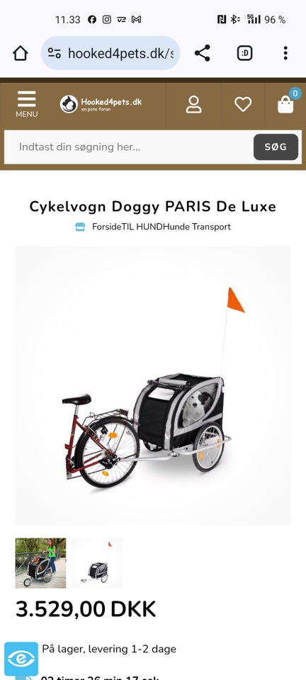 Cykelvogn Doggy PARIS De Luxe, Doggy Paris de luxe