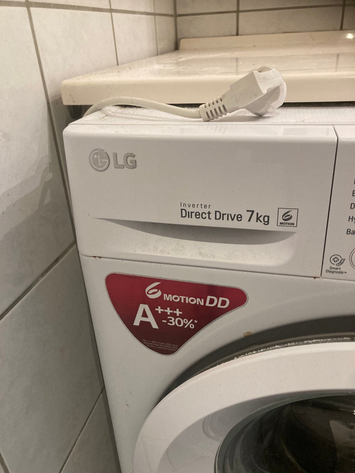 LG vaskemaskine, Direct drive 7kg, frontbetjent