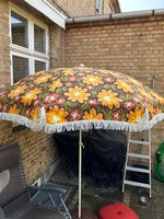 Parasol, Retro vintage parasol med 2 fødder, Mænstret stof