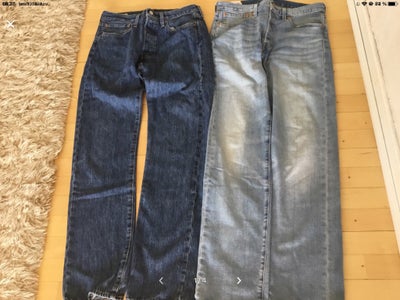 Jeans, Levis 501, str. 32, Lys og mørkeblå, Næsten som ny, Str 32/34

400kr parret