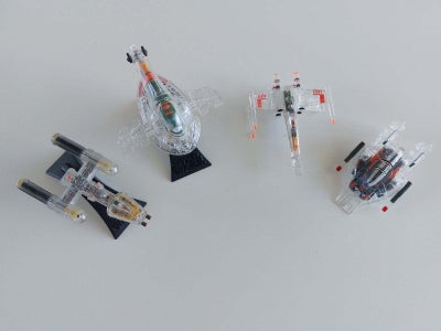 Star Wars, Micro Machines x-ray, 4 Star Wars Micro Machines X-ray sælges samlet

A-Wing fighter, Sla