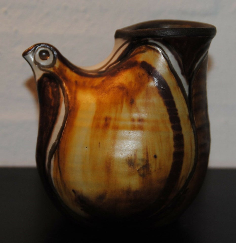 Vase / figur, Inge Lise Edel, motiv: fugl