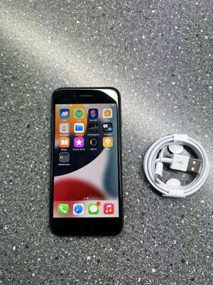 iPhone 7, 128 GB, sort, God, Virker fint uden problemer batteri 93% med lader