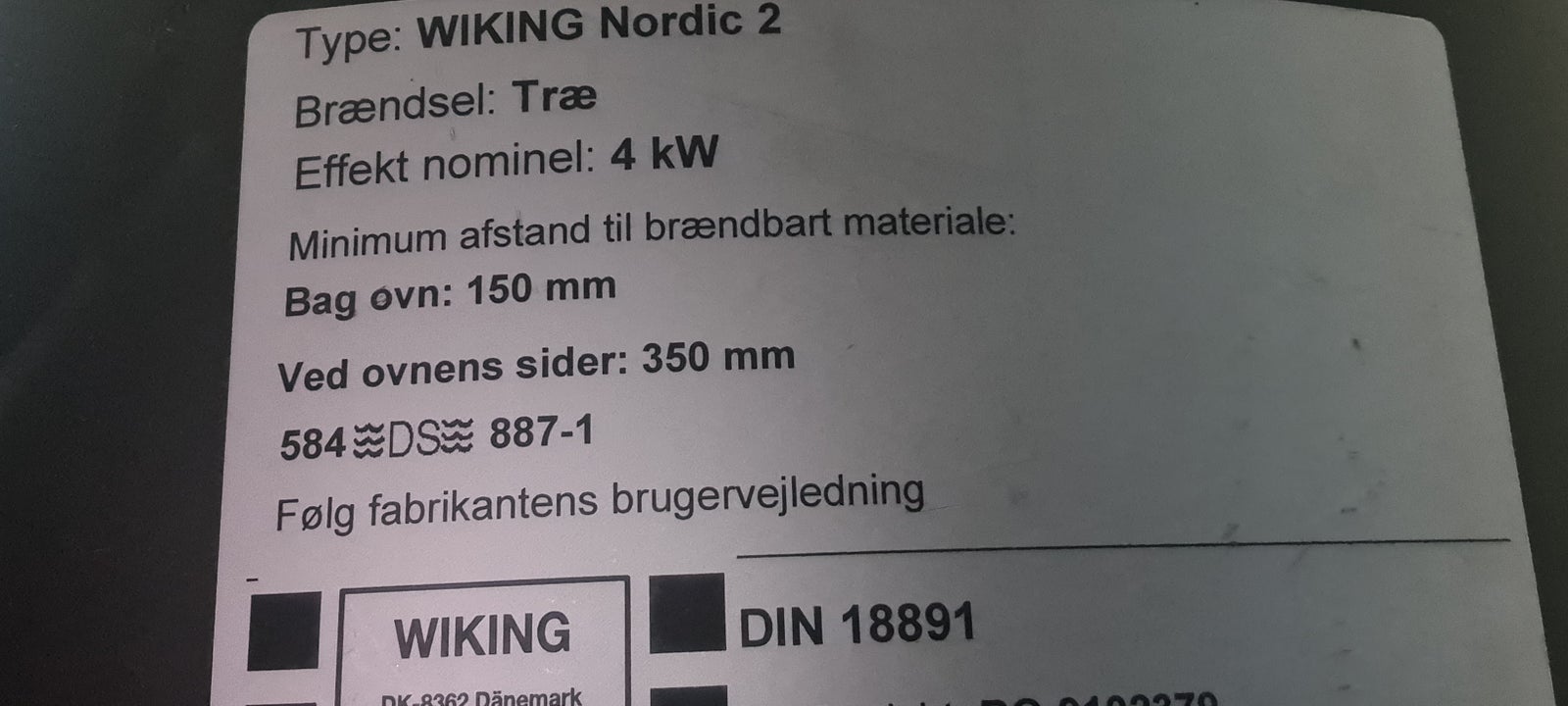 Brændeovn, Wiking Nordic 2