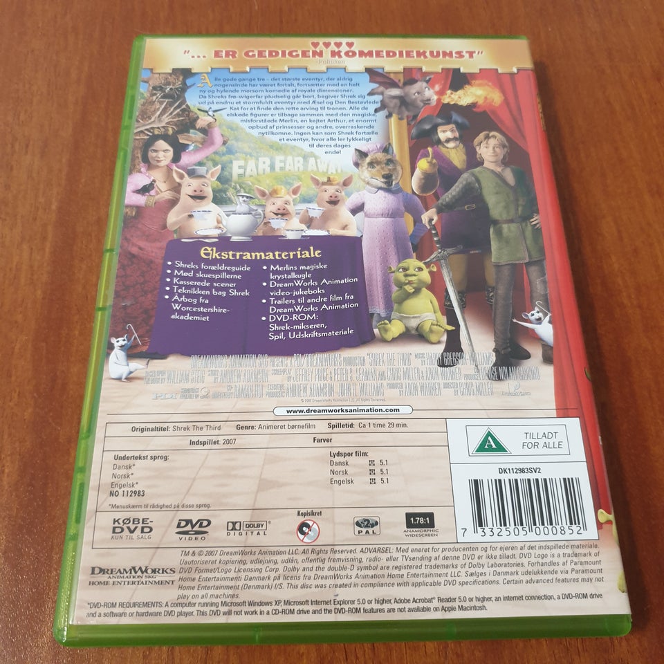 SHREK The THIRD (SHREK Den TREDJE), DVD, animation