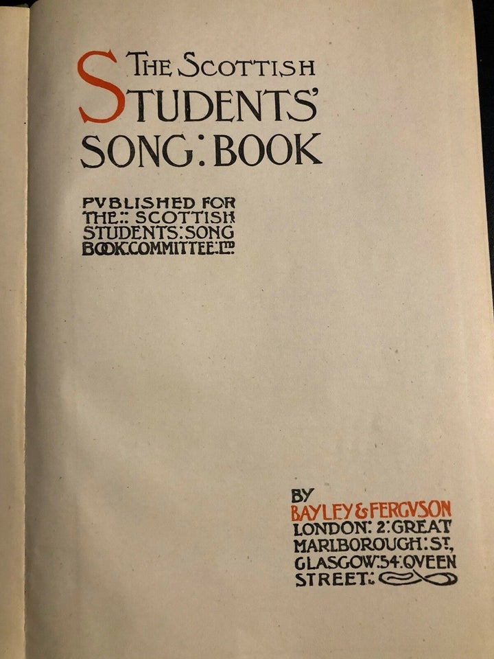 The Scottish students songbook, A.G. Abbie, emne: musik