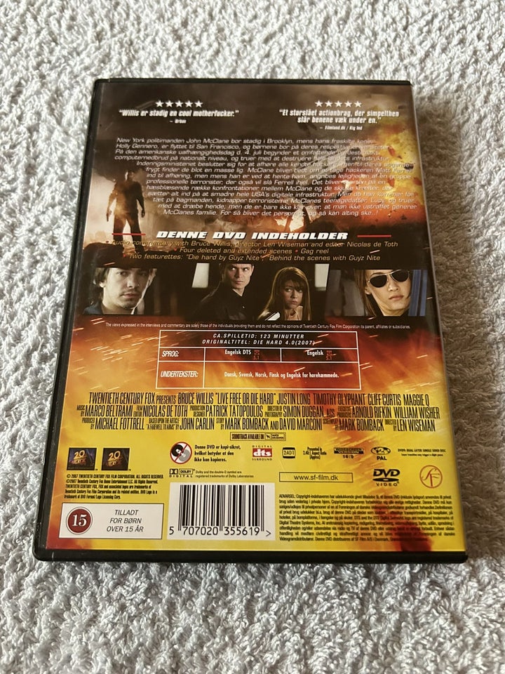 Die Hard 4.0, instruktør Len Wiseman, DVD