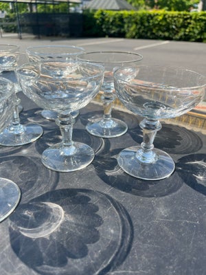 Glas, Franske Champagne Skåle, Krystal glas, Franske Champagne glas - Champagne skåle i krystal glas