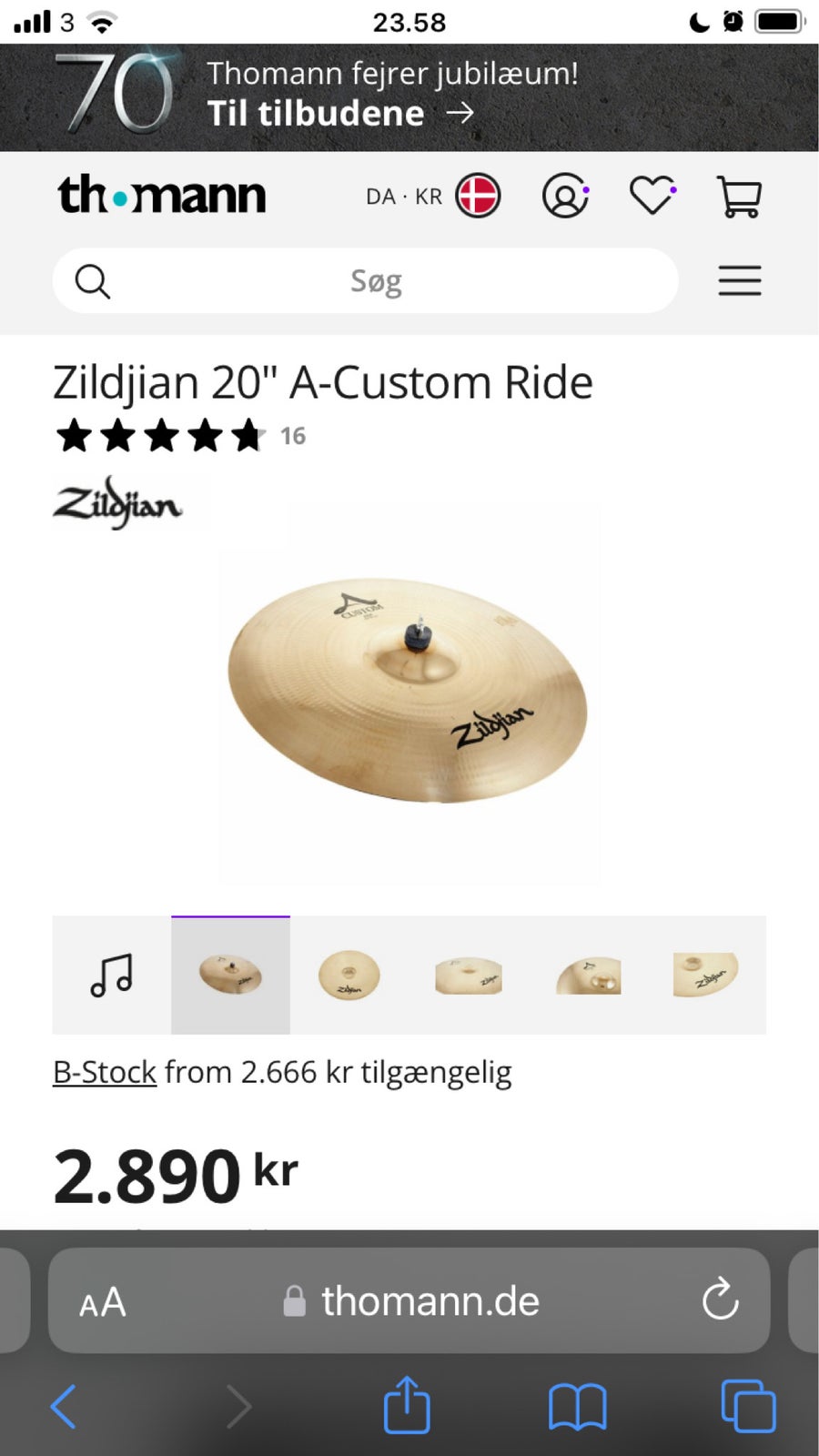 Bækken, Zildjian A Custom 20”