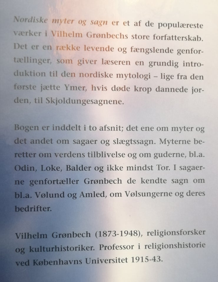 Nordiske myter og sagn, Vilhelm Grønbech, emne: religion