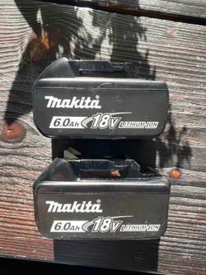 Akku-batteri, Makita, Makita batterier 18v 6ah. Bl1860. 2 stk sælges samlet. Ikke brugt.