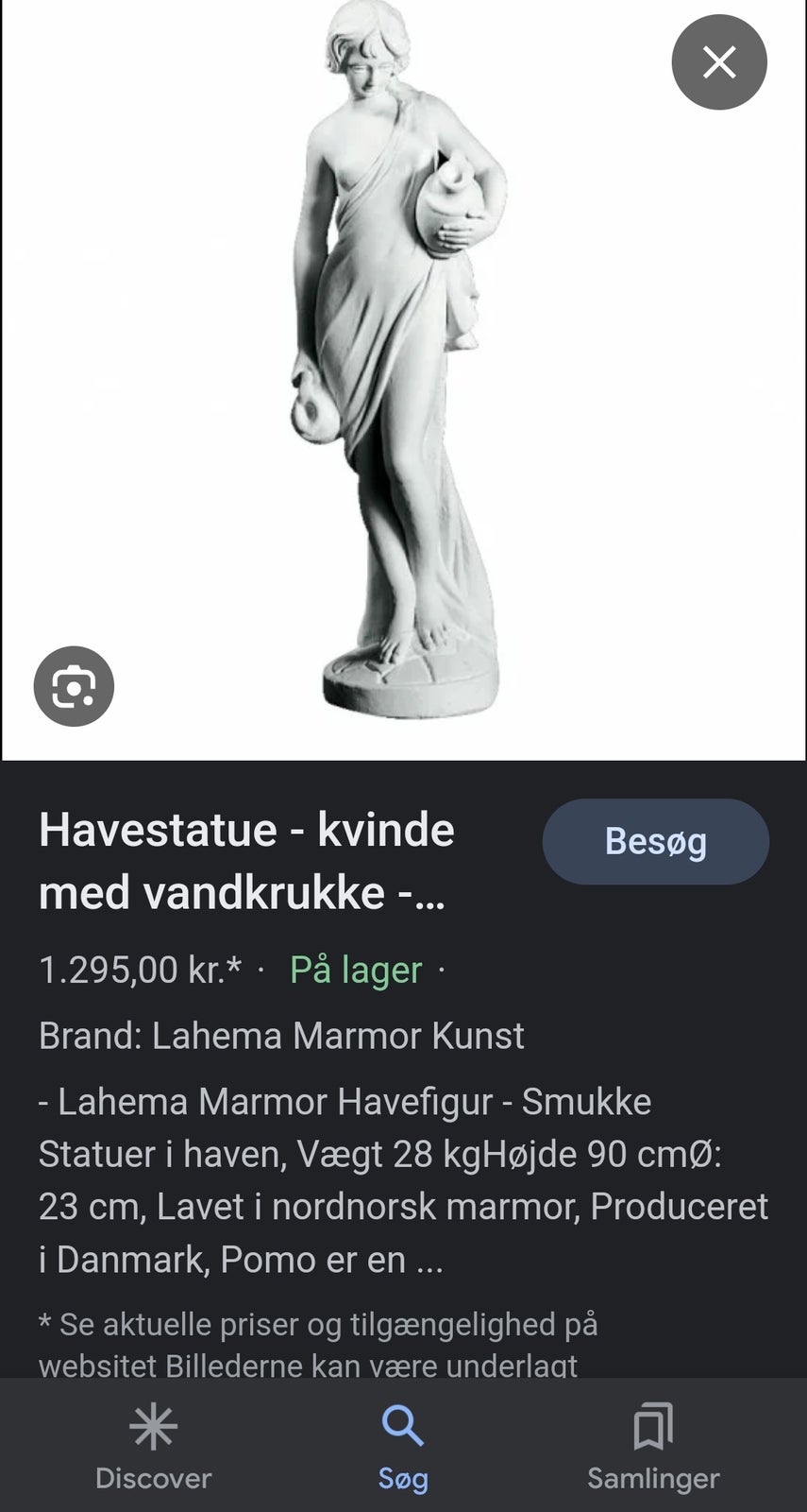 tegnebog Manøvre Slutning Statue i marmor – dba.dk – Køb og Salg af Nyt og Brugt