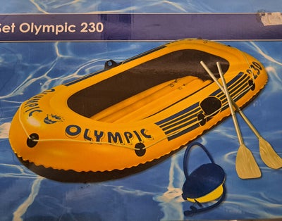 Gummibåd, Olympic 230, GUMMIBÅD, helt ny, stadig i kassen.
Indhold: båd, pumpe, slange til pumpe
Sik