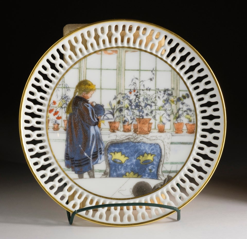 Porcelæn, tre små platter, B&G - Carl Larsson