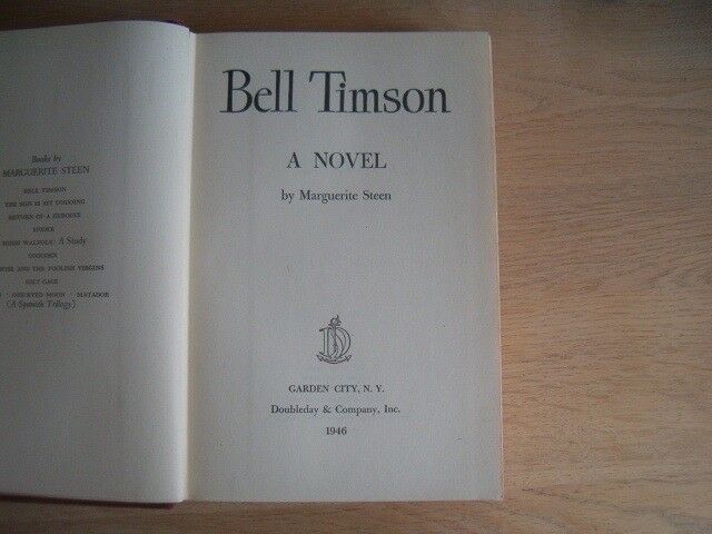 Bell Timson, Marguerite Steen, genre: roman