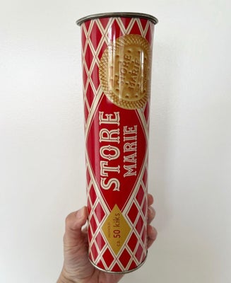 Dåser, Store Marie dåse, Gammel Store Marie kiksdåse, flot stand, sælges dog med patina og få ujævnh