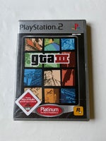 Playstation 2, Grand Theft Auto 3 Platinum - Tysk - Nyt -