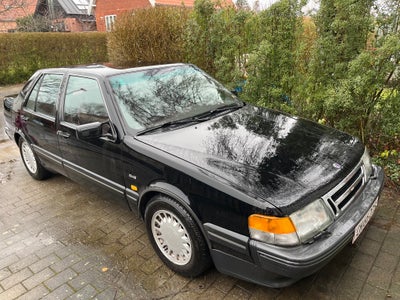 Saab 9000, 2,3 CD Turbo, Benzin, 1990, sort, træk, aircondition, ABS, alarm, 4-dørs, centrallås, 15"