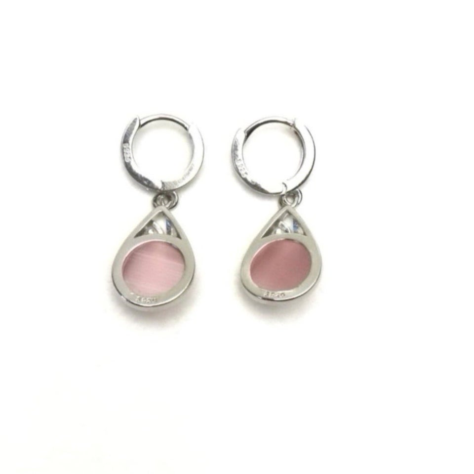 Øreringe, sølv, Moderne sterling sølv øreringe rosa natur