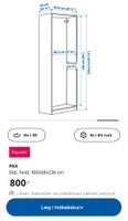 Klædeskab, Ikea, PAX (2 x 100cm)