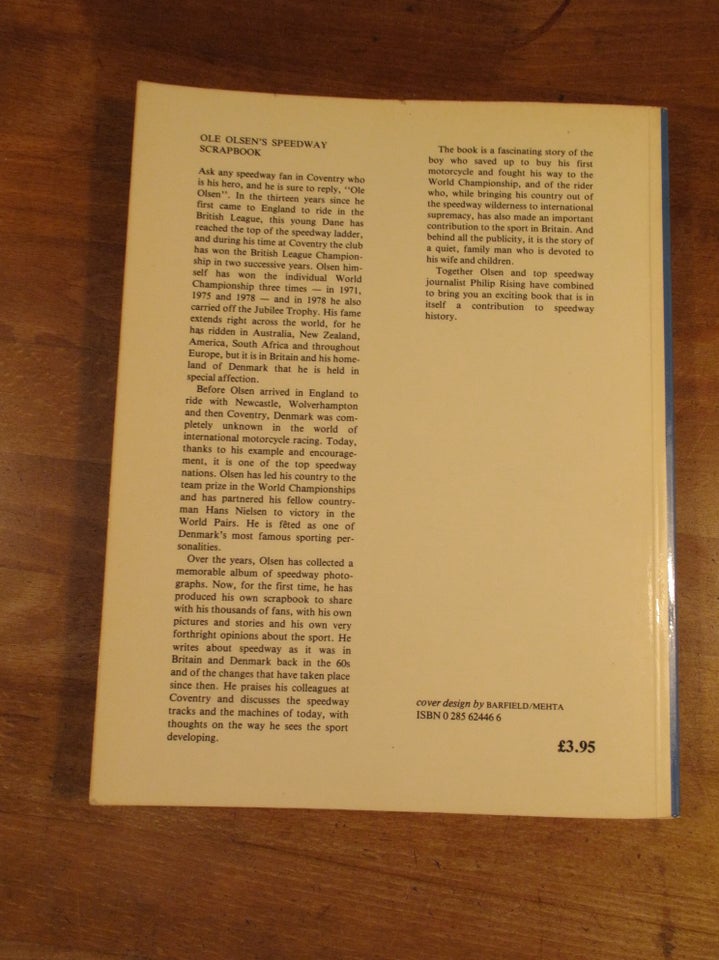 Ole Olsen's SPEEDWAY Scrapbook (1980/engelsk), Ole Olsen