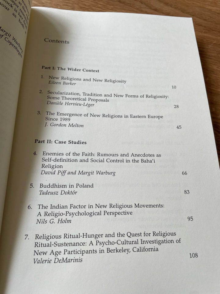 New religions and new religiosity, Eileen Barker, Margit