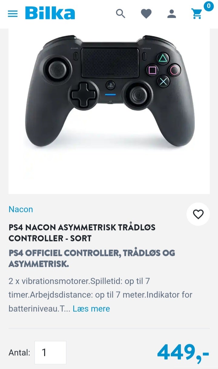 jeans Mariner Grundlægger Playstation 4, Nacon wireless controller, Perfekt – dba.dk – Køb og Salg af  Nyt og Brugt