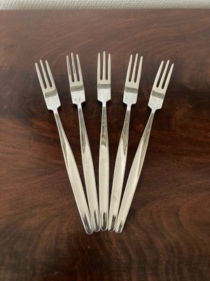 Bestik, 5 spaghetti gafler i blankt stål, 22 cm, Newbridge, Irland, i 18/10 Stainless Steel, Sælges 