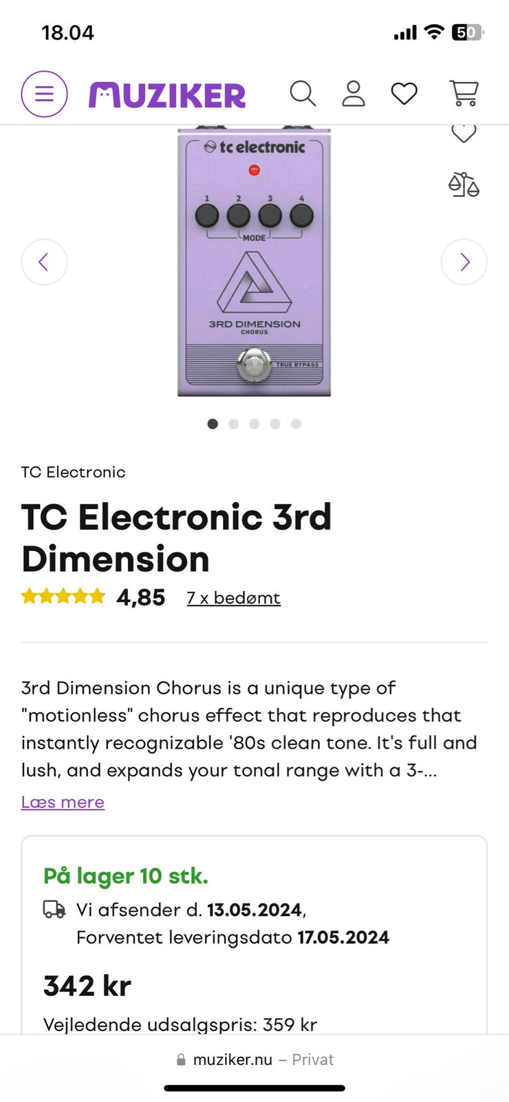 Chorus pedal, TC Electronic 3rd dimension