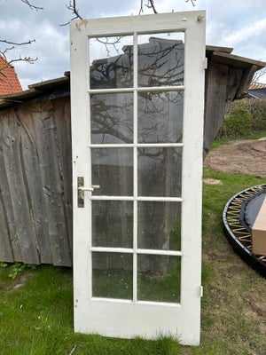 Andet vindue, glas, b: 83 h: 206, Flot gammel glasdør med sprosser. Døren er uden karm. Hentes i Tis