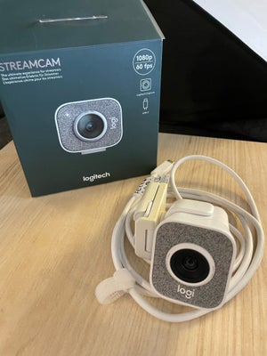 Webcam, Logitech, Perfekt, Logitech streamcam i hvid. Brugt ganske få gange, så er som ny. 