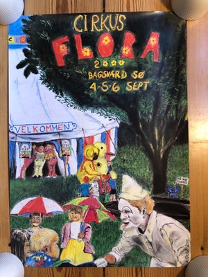 Plakat, motiv: Cirkus Flora, Sælger denne super flotte og dekorative Cirkus plakat fra Cirkus Flora 