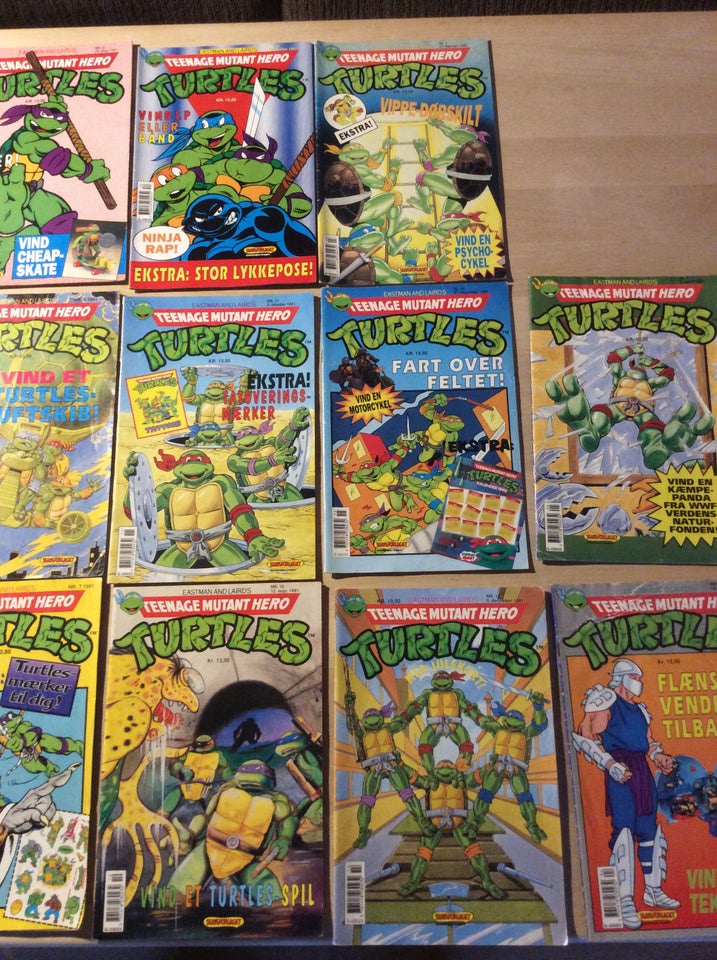 Teenage mutant hero turtles 1990 1991 1992 14 stk,