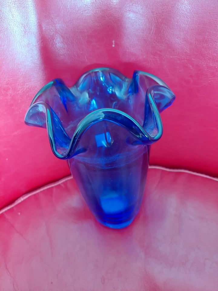 Vase glas, kongeblå farve glas vase