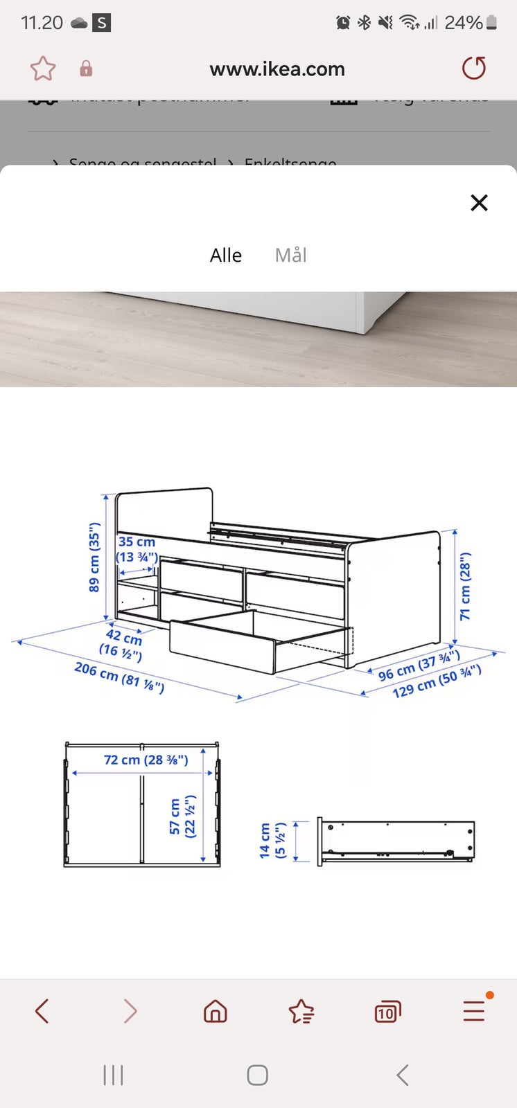 Enkeltseng, Ikea