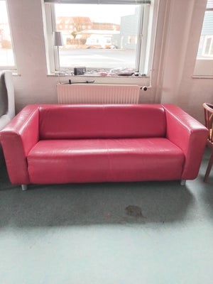 Sofa, læder, 2 pers., Rød