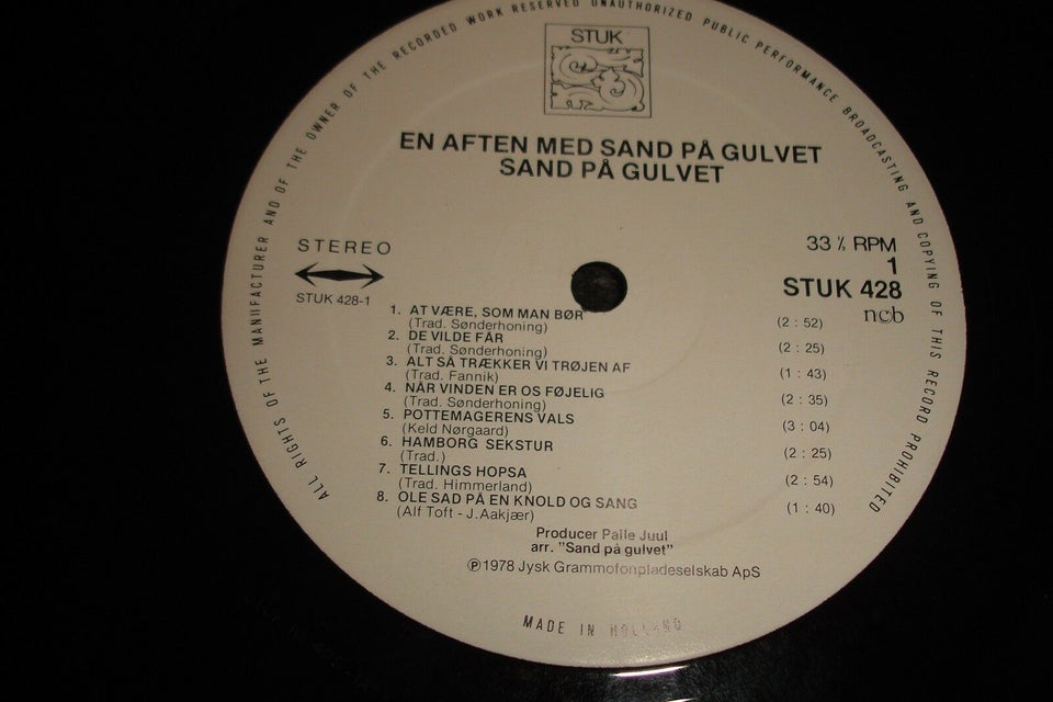 LP, Sand På Gulvet , En Aften Med Sand På Gulvet