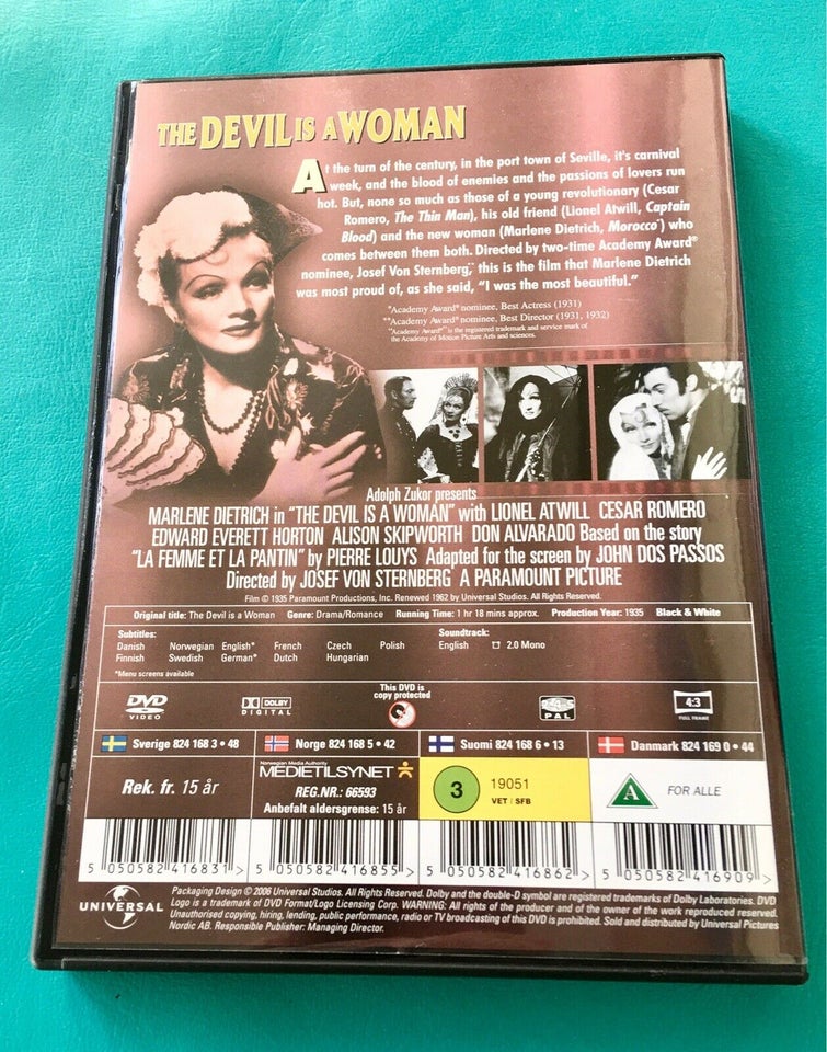 Marlene Dietrich: Djævelen er en Kvinde, DVD, drama