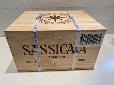 Vin og spiritus, Sassicaia 2018, 6 flasker Sassicaia årgang 2018 i perfekt stand sælges.
Kassen har 