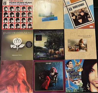 LP, Rock, pop og heavy, Forskellige plader sælges ud af samlingen:
Vinyl er VG eller bedre med få un