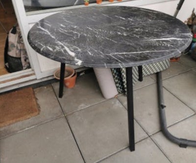 Spisebord, Marmor, HAY stel, b: 110, Sort marmorbord, rundt Ø110
Pæn stand 
Stellet er muligvis af m