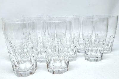 Glas, Vandglas / ølglas, Holmegaard / Val Saint Lambert, 10 super fine vandglas / ølglas fra krystal