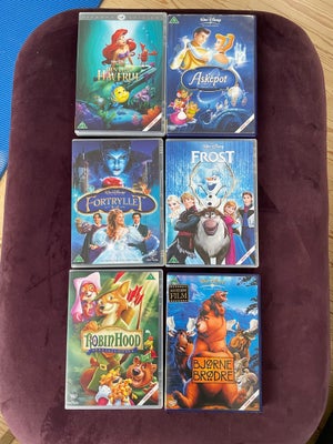 Walt Disney tegnefilm, DVD, tegnefilm, Forskellige Disney film 
Den lille havfrue
Askepot
Robin Hood