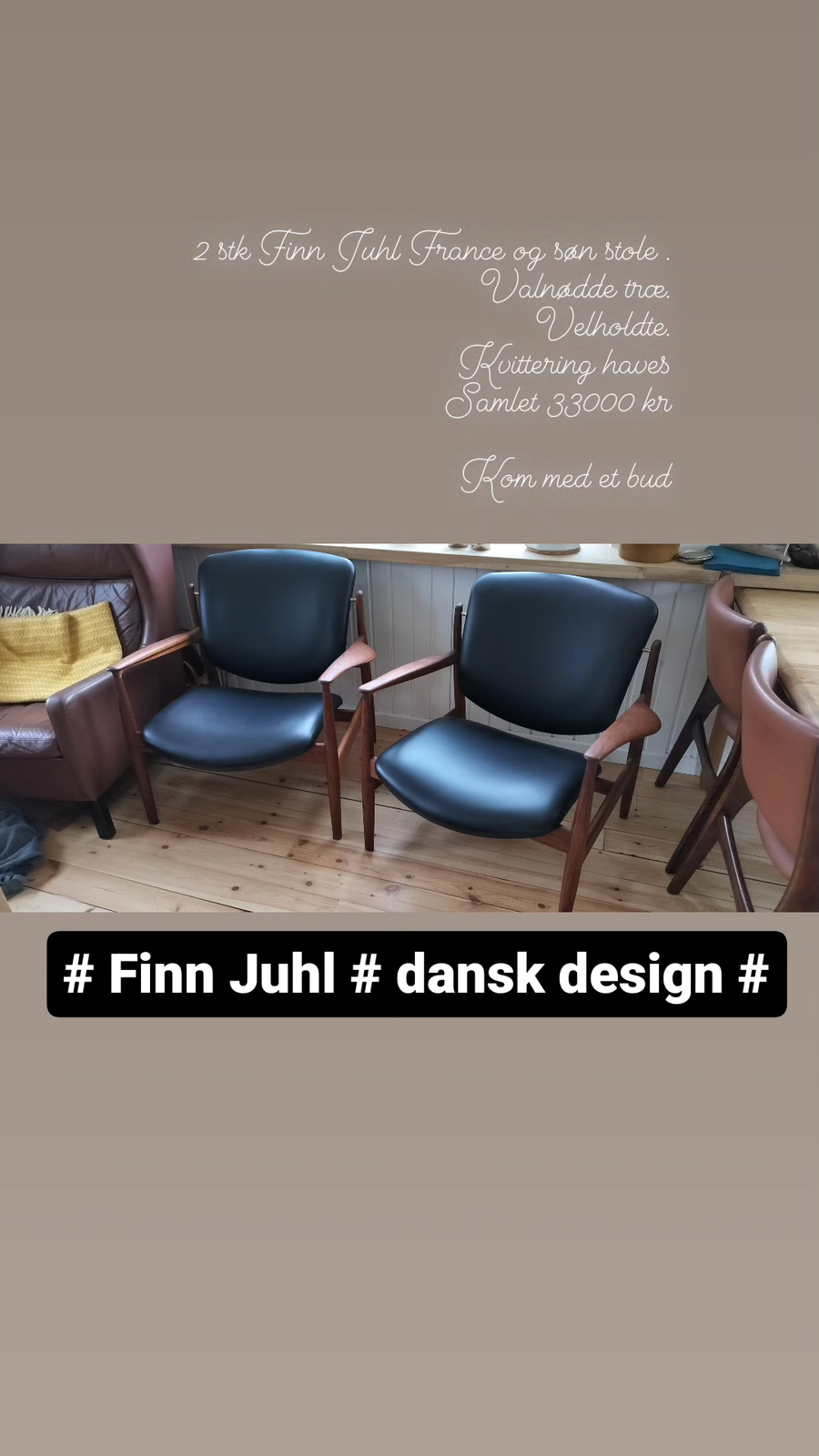 Finn Juhl, 2 stk lænestole